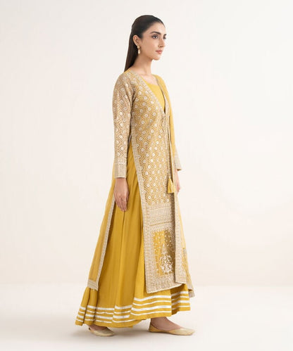 2 Piece - Embrodiered Organza Suit