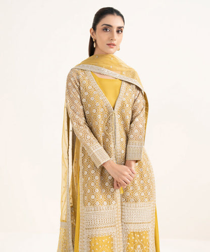 2 Piece - Embrodiered Organza Suit