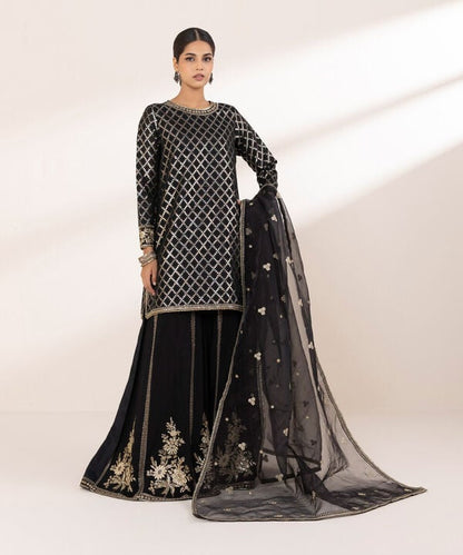 3 Piece - Embroidered Masoori Suit (Stitched)