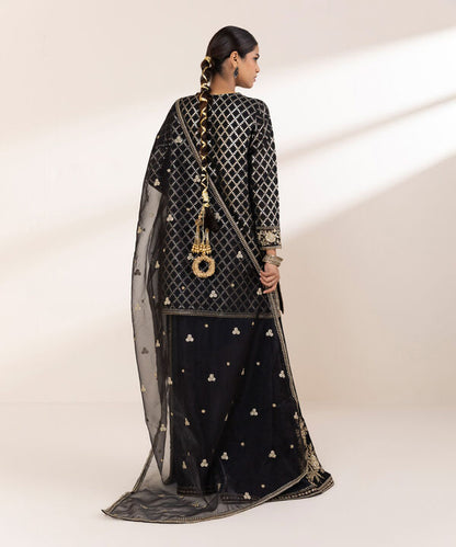 3 Piece - Embroidered Masoori Suit (Stitched)