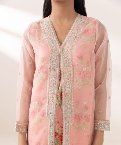 3 Piece - Embroidered Organza Suit (Stitched)