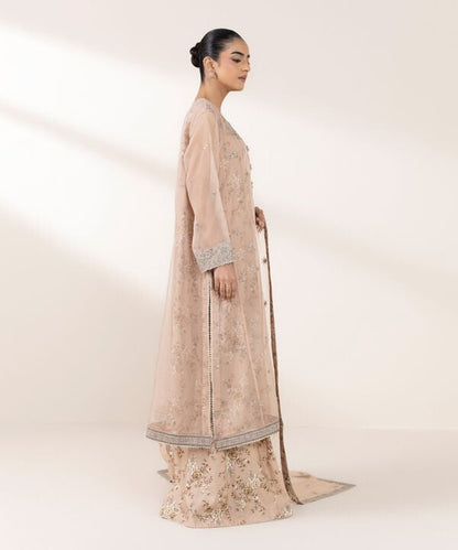 3 Piece - Embroidered Organza Suit (Stitched)