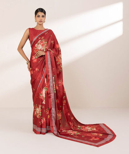 Printed Silk Saree (Stitched)