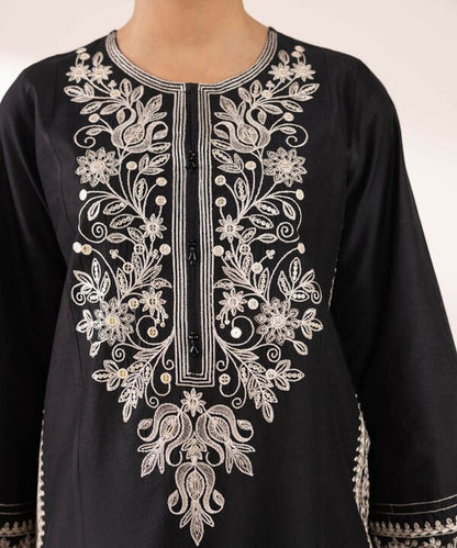 3 Piece - Embroidered Cotton Net Suit (Stitched)