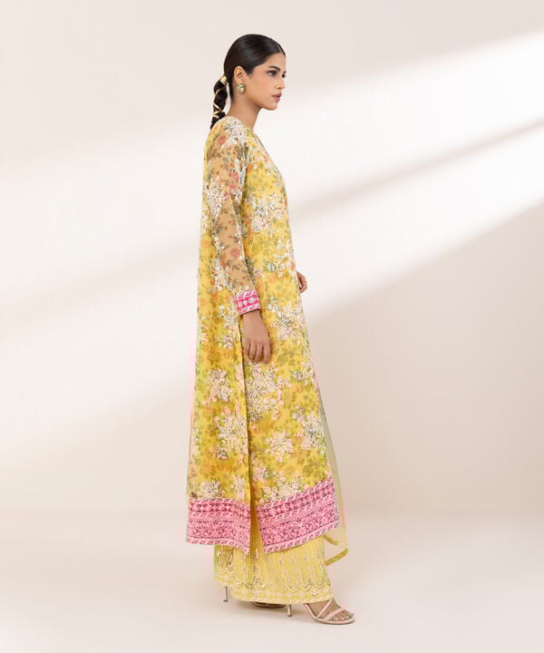 3 Piece - Embroidered Organza Suit (Stitched)
