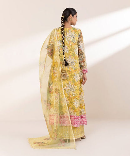 3 Piece - Embroidered Organza Suit (Stitched)