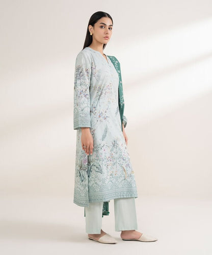 3 Piece - Embroidered Crosshatch Suit