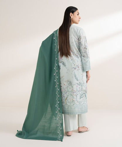 3 Piece - Embroidered Crosshatch Suit