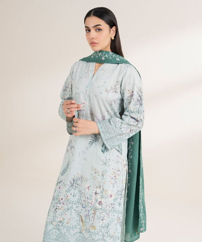 3 Piece - Embroidered Crosshatch Suit