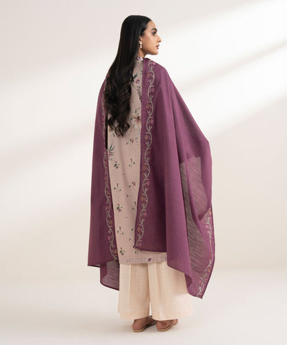 3 Piece - Embroidered Crosshatch Suit