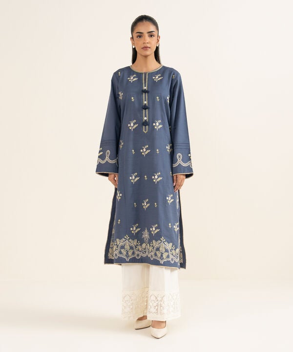 Embroidered Light Khaddar Shirt