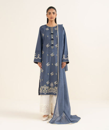 Embroidered Light Khaddar Shirt