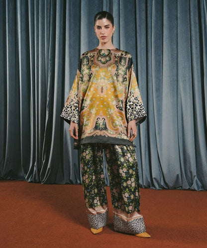 2 Piece - Printed Silk Suit