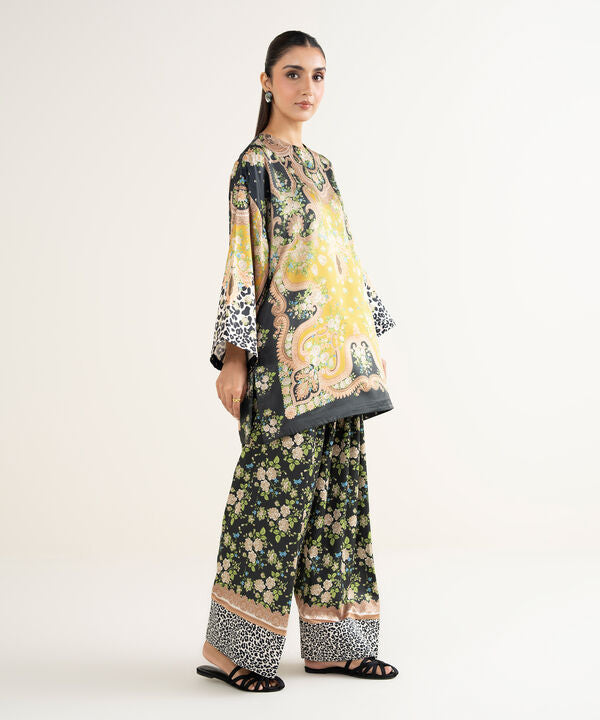2 Piece - Printed Silk Suit