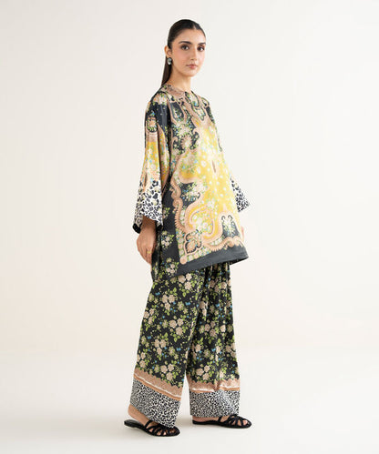 2 Piece - Printed Silk Suit