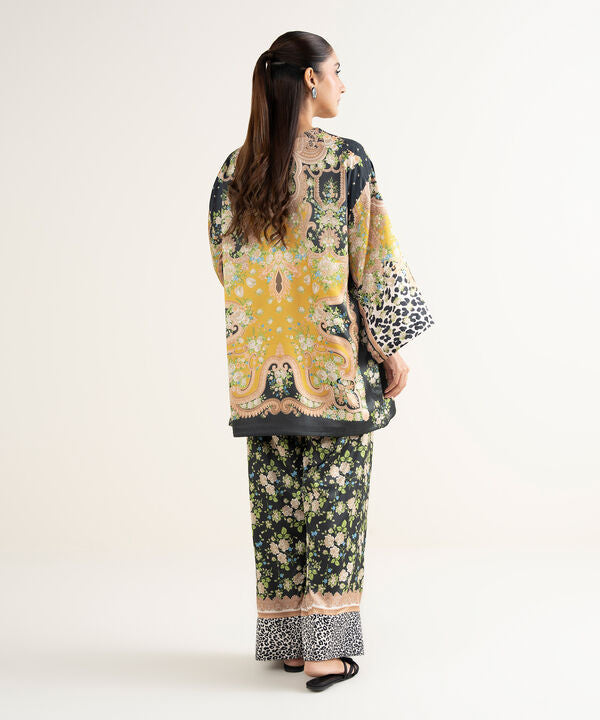 2 Piece - Printed Silk Suit