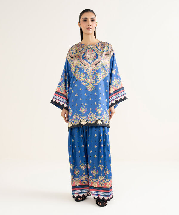 2 Piece - Printed Silk Suit