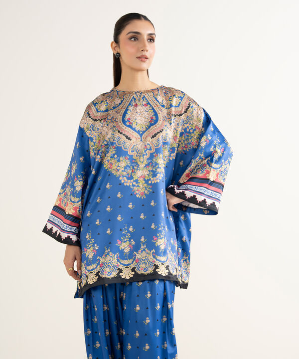2 Piece - Printed Silk Suit