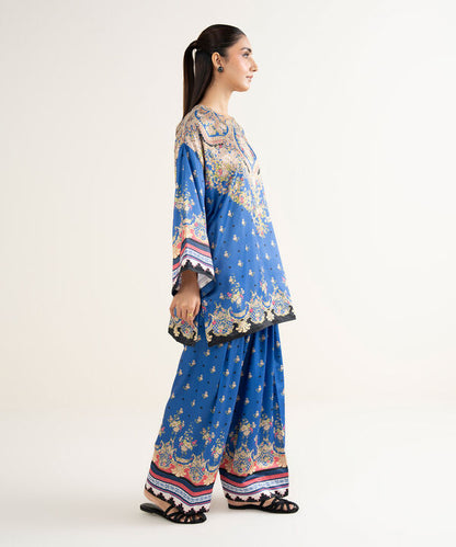 2 Piece - Printed Silk Suit