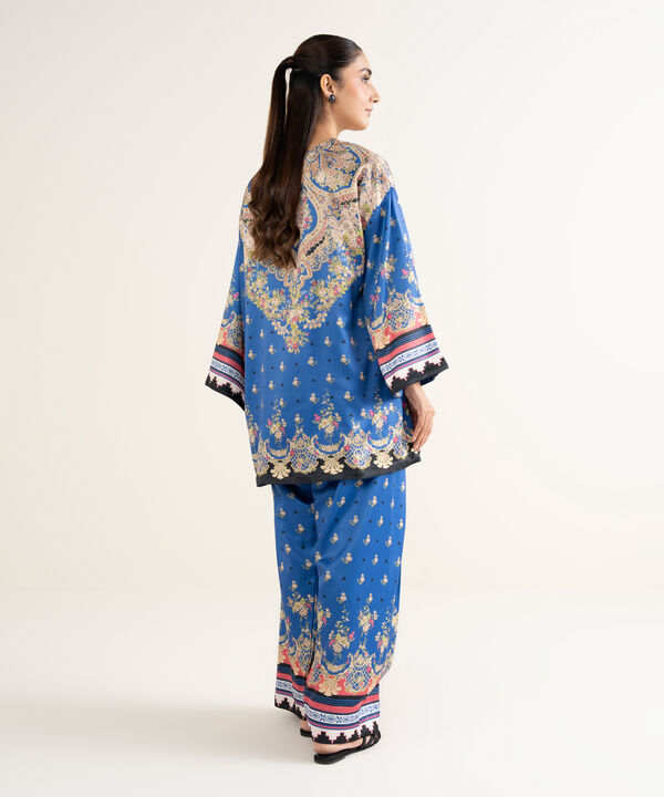 2 Piece - Printed Silk Suit