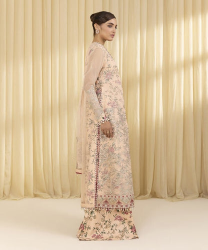 3 Piece - Embroidered Organza Suit (Unstitched)