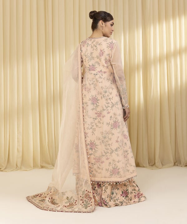 3 Piece - Embroidered Organza Suit (Unstitched)