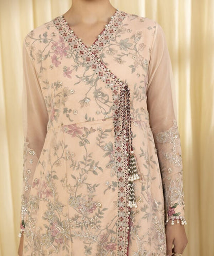 3 Piece - Embroidered Organza Suit (Unstitched)