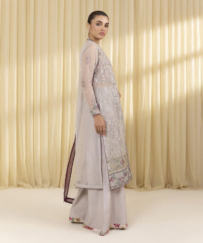 3 Piece - Embroidered Organza Suit (Unstitched)