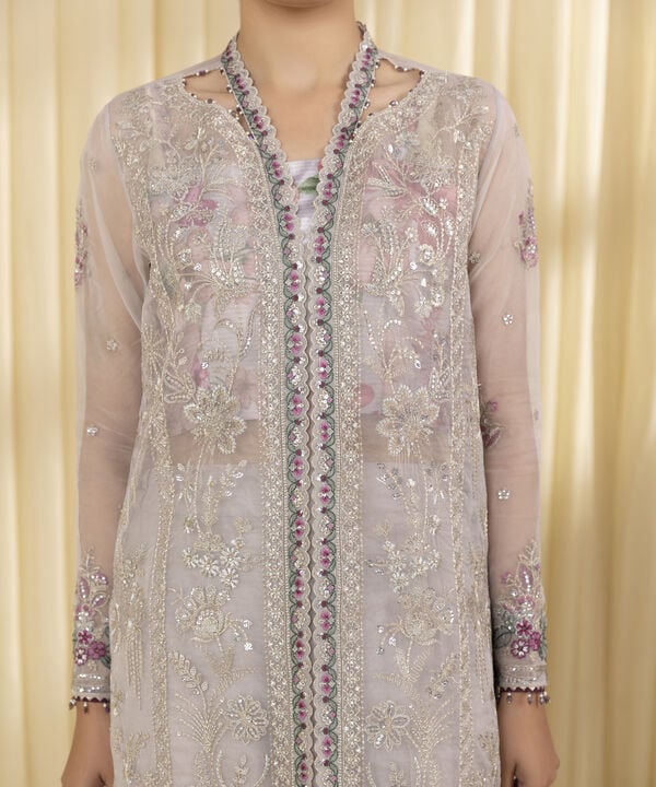 3 Piece - Embroidered Organza Suit (Unstitched)