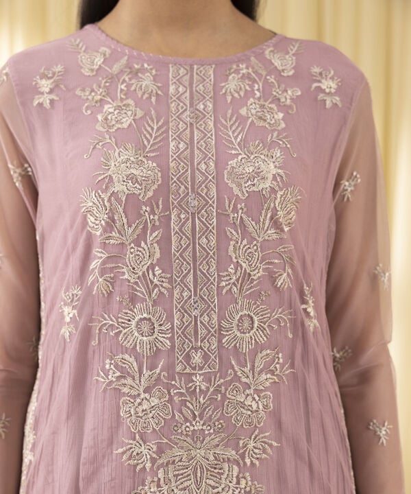3 Piece - Embroidered Net Suit (Unstitched)