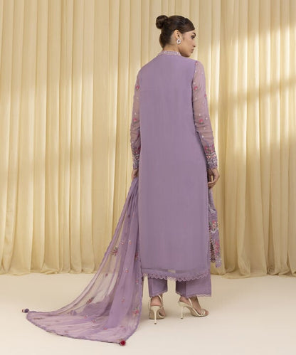 3 Piece - Embroidered Chiffon Suit (Unstitched)