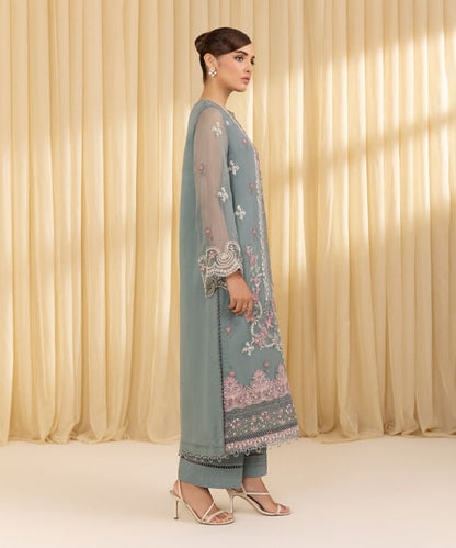 3 Piece - Embroidered Chiffon Suit (Unstitched)