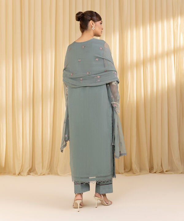 3 Piece - Embroidered Chiffon Suit (Unstitched)