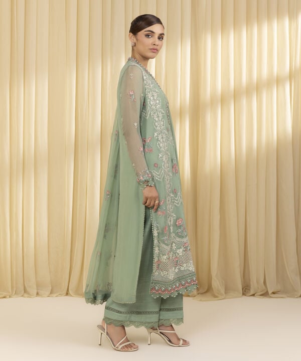 3 Piece - Embroidered Chiffon Suit (Unstitched)