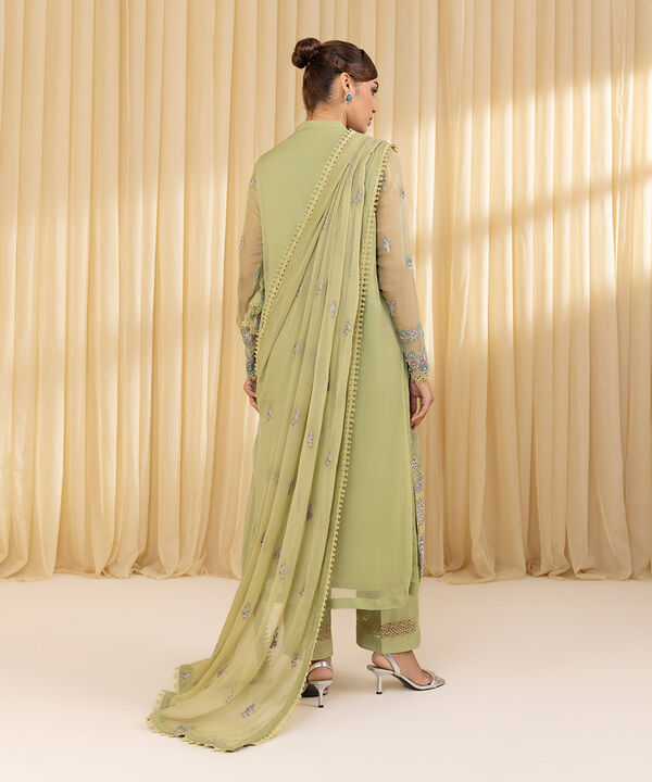 3 Piece - Embroidered Chiffon Suit (Unstitched)
