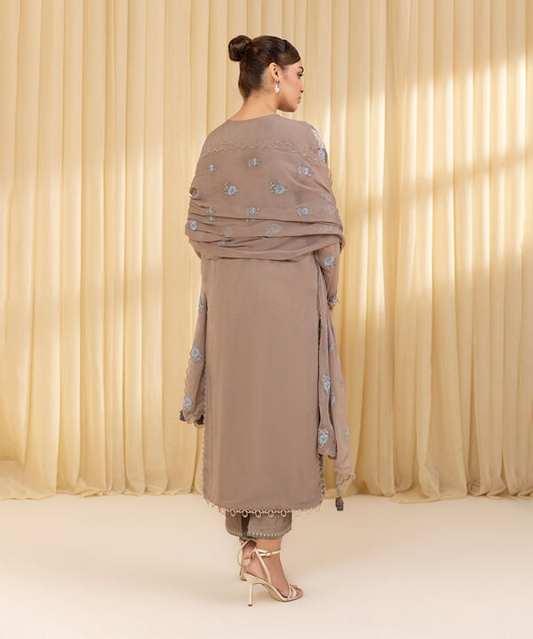 3 Piece - Embroidered Chiffon Suit (Unstitched)