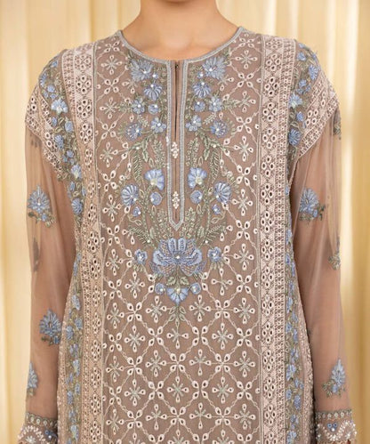 3 Piece - Embroidered Chiffon Suit (Unstitched)