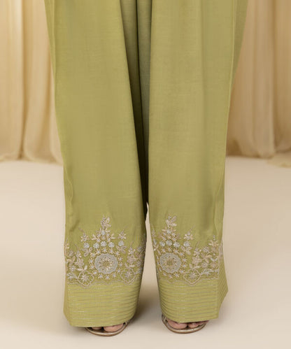 3 Piece - Embroidered Raw Silk Suit (Unstitched)