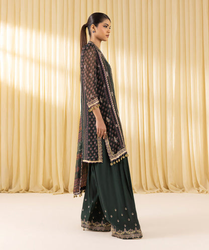 3 Piece - Embroidered Chiffon Suit (Unstitched)