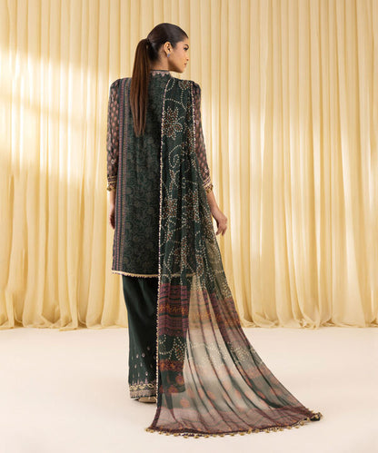 3 Piece - Embroidered Chiffon Suit (Unstitched)