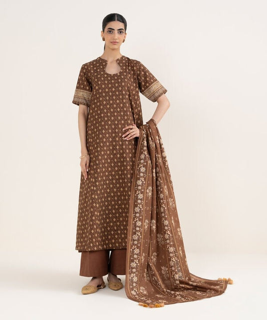3 Piece - Printed Khaddar Suit