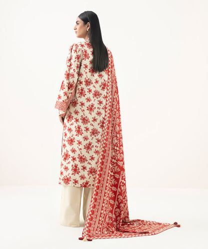 3 Piece - Printed Linen  Suit