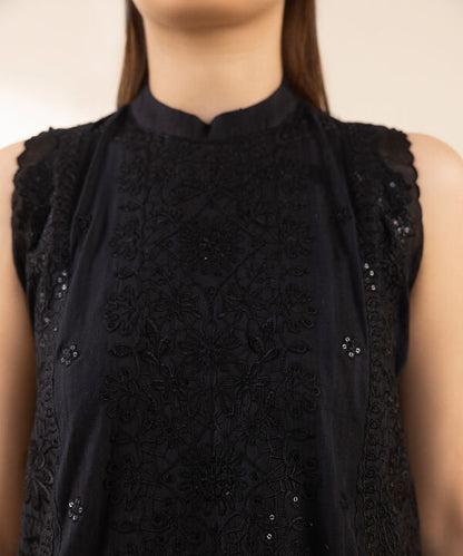 3 Piece - Embroidered Dobby Suit (Unstitched)