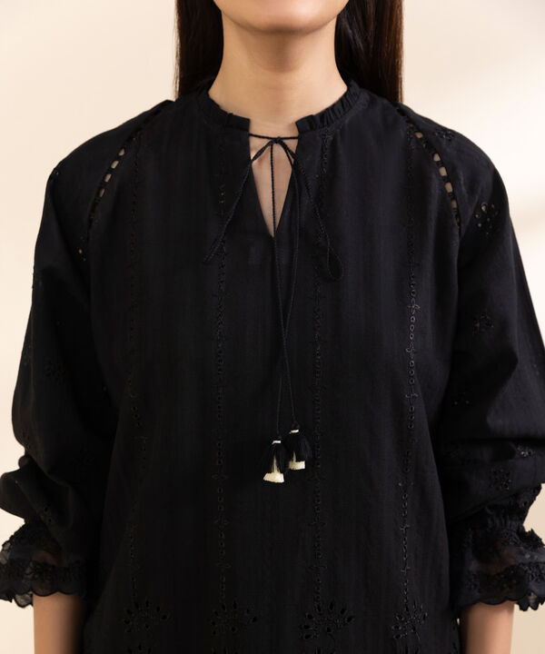 3 Piece - Embroidered Dobby Suit (Unstitched)