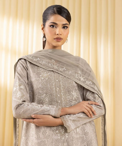 3 Piece - Embroidered Lawn Suit (Unstitched)