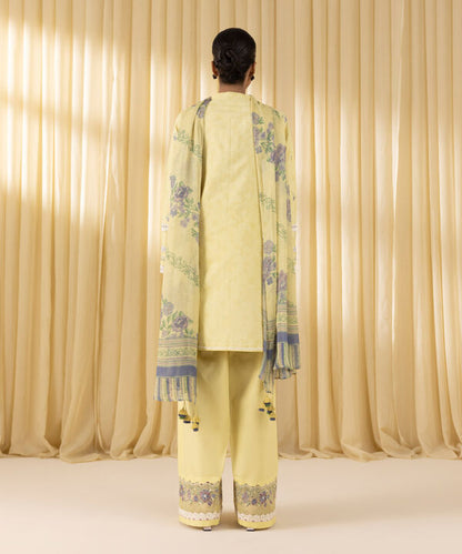 3 Piece - Embroidered Cotton Jacquard Suit (Unstitched)