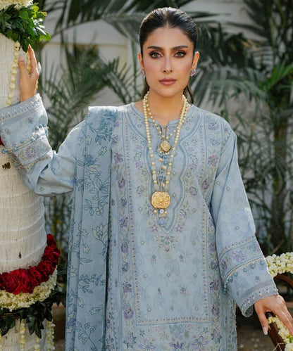 3 Piece - Embroidered Cotton Jacquard Suit (Unstitched)