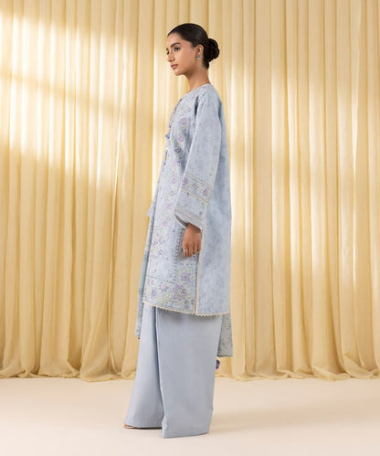 3 Piece - Embroidered Cotton Jacquard Suit (Unstitched)