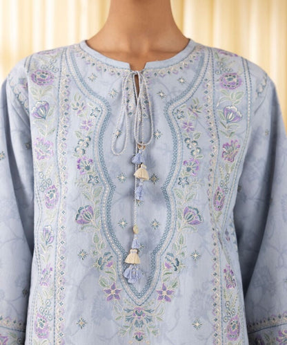 3 Piece - Embroidered Cotton Jacquard Suit (Unstitched)