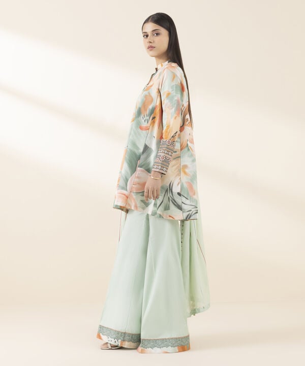 3 Piece - Embroidered Zari Lawn Suit (Unstitched)